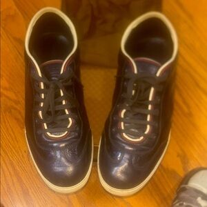 Gucci Dark Blue and Cream Sneakers